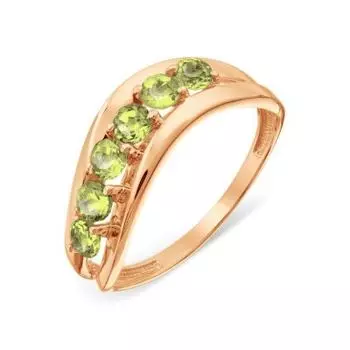 Кольцо с хризолитами Линии Любви