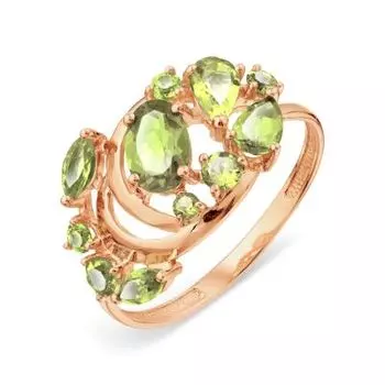 Кольцо с хризолитами Линии Любви