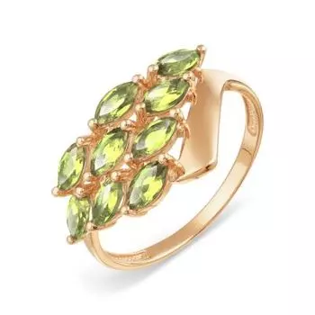 Кольцо с хризолитами Линии Любви