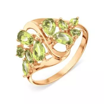 Кольцо с хризолитами Линии Любви