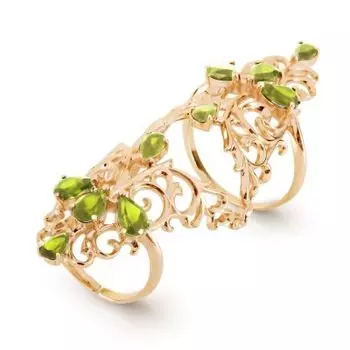 Кольцо с хризолитами Линии Любви