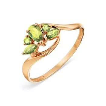 Кольцо с хризолитами Линии Любви