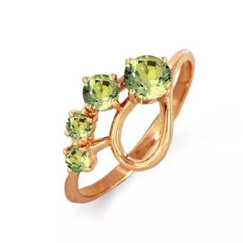 Кольцо с хризолитами Линии Любви