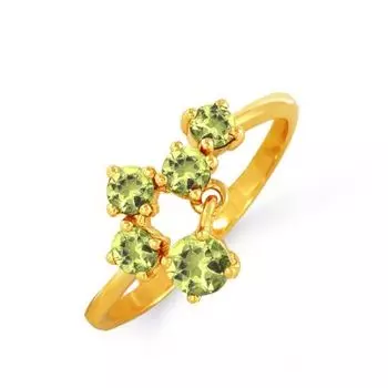 Кольцо с хризолитами Линии Любви