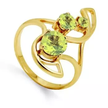 Кольцо с хризолитами Линии Любви