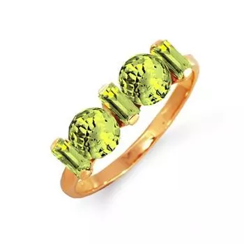 Кольцо с хризолитами Линии Любви