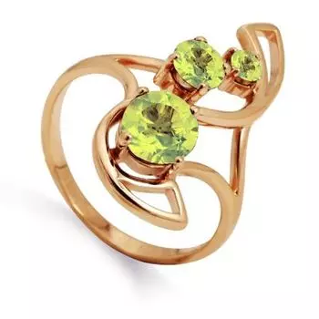 Кольцо с хризолитами Линии Любви