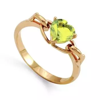 Кольцо с хризолитом Линии Любви