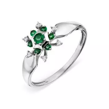 Кольцо с изумрудами и бриллиантами Линии Любви