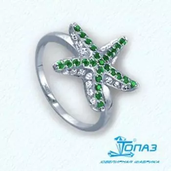 Кольцо с изумрудами и бриллиантами Линии Любви
