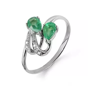 Кольцо с изумрудами и бриллиантами Линии Любви