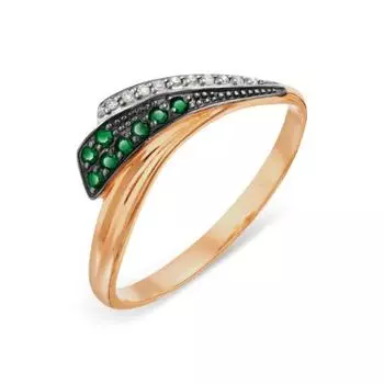 Кольцо с изумрудами и бриллиантами Линии Любви