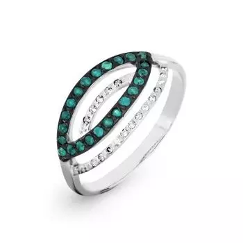 Кольцо с изумрудами и бриллиантами Линии Любви
