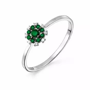 Кольцо с изумрудами и бриллиантами Линии Любви