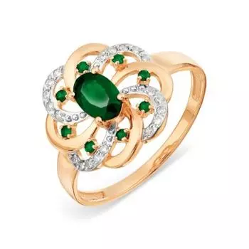Кольцо с изумрудами и бриллиантами Линии Любви