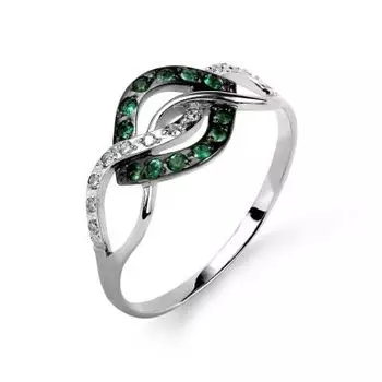 Кольцо с изумрудами и бриллиантами Линии Любви