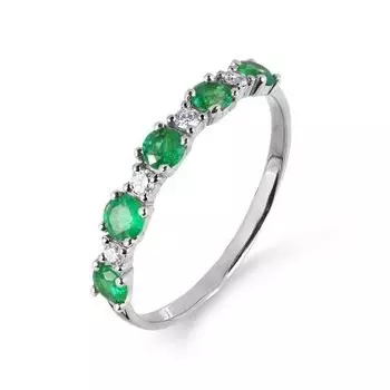 Кольцо с изумрудами и бриллиантами Линии Любви