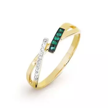 Кольцо с изумрудами и бриллиантами Линии Любви