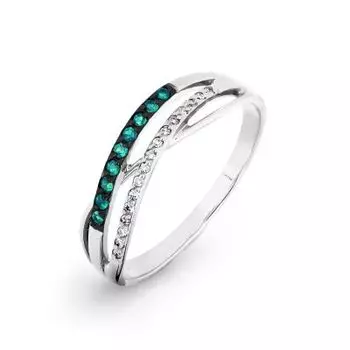 Кольцо с изумрудами и бриллиантами Линии Любви