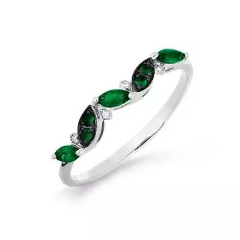 Кольцо с изумрудами и бриллиантами Линии Любви