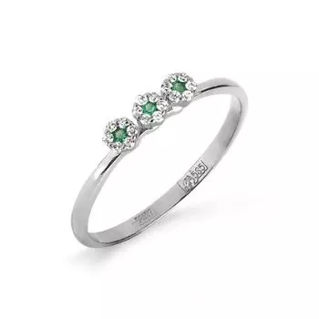 Кольцо с изумрудами и бриллиантами Линии Любви