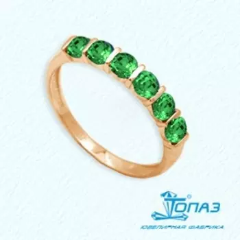 Кольцо с изумрудами Линии Любви