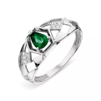 Кольцо с изумрудом и бриллиантами Линии Любви