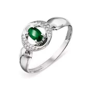Кольцо с изумрудом и бриллиантами Линии Любви