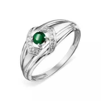 Кольцо с изумрудом и бриллиантами Линии Любви