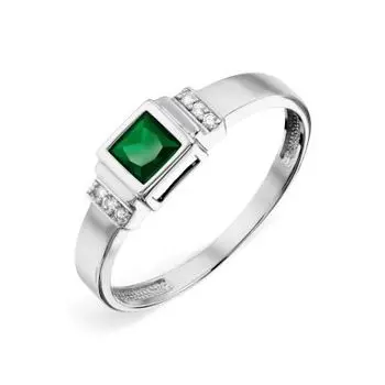 Кольцо с изумрудом и бриллиантами Линии Любви