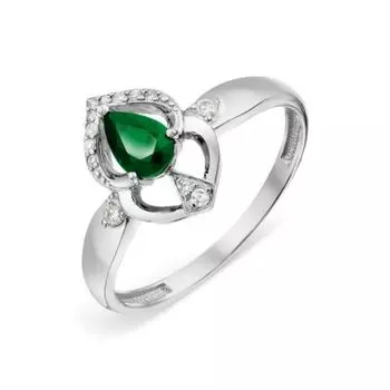 Кольцо с изумрудом и бриллиантами Линии Любви