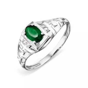 Кольцо с изумрудом и бриллиантами Линии Любви