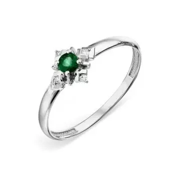 Кольцо с изумрудом и бриллиантами Линии Любви