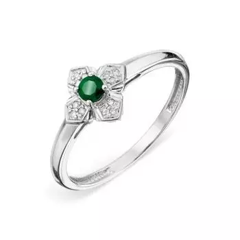 Кольцо с изумрудом и бриллиантами Линии Любви