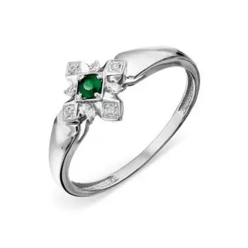 Кольцо с изумрудом и бриллиантами Линии Любви