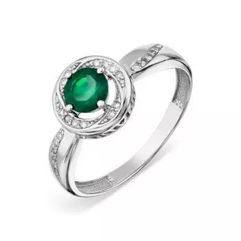 Кольцо с изумрудом и бриллиантами Линии Любви