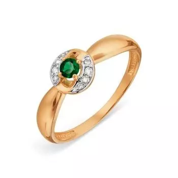 Кольцо с изумрудом и бриллиантами Линии Любви