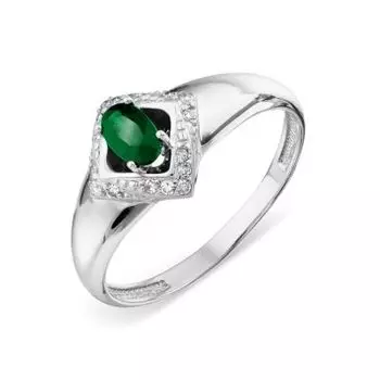 Кольцо с изумрудом и бриллиантами Линии Любви