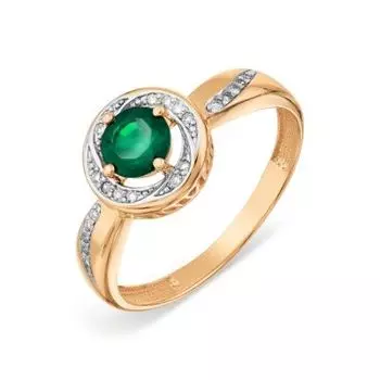 Кольцо с изумрудом и бриллиантами Линии Любви