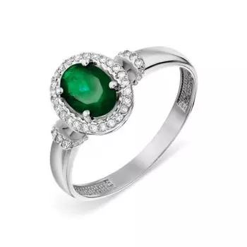 Кольцо с изумрудом и бриллиантами Линии Любви