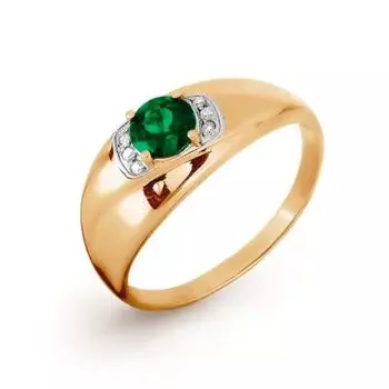 Кольцо с изумрудом и бриллиантами Линии Любви