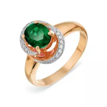 Кольцо с изумрудом и бриллиантами Линии Любви