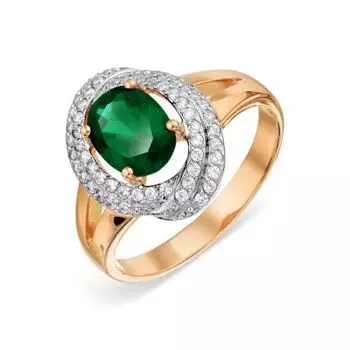 Кольцо с изумрудом и бриллиантами Линии Любви