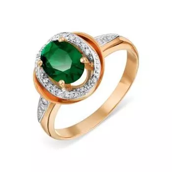 Кольцо с изумрудом и бриллиантами Линии Любви