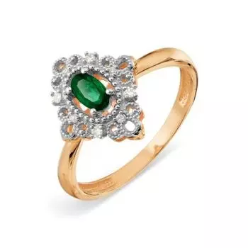 Кольцо с изумрудом и бриллиантами Линии Любви