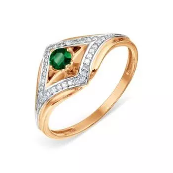 Кольцо с изумрудом и бриллиантами Линии Любви