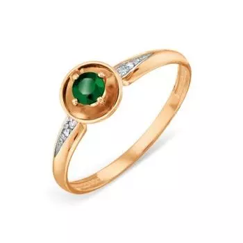 Кольцо с изумрудом и бриллиантами Линии Любви