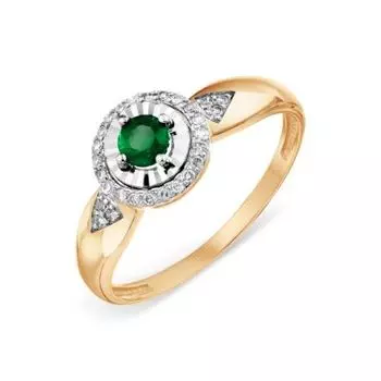 Кольцо с изумрудом и бриллиантами Линии Любви