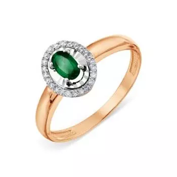Кольцо с изумрудом и бриллиантами Линии Любви