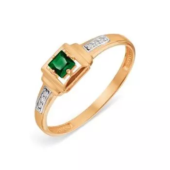 Кольцо с изумрудом и бриллиантами Линии Любви